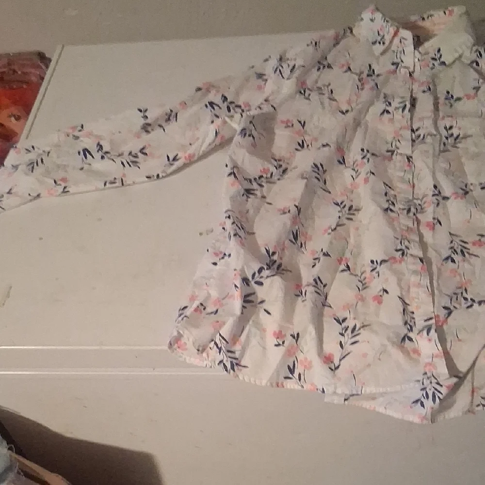 Croft & Barrow Floral Button Down Blouse XXL Pink Blue - Picture 4 of 10
